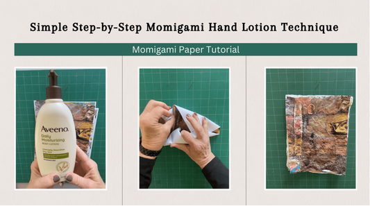 Step by step how to make momigami paper fabric with hand lotion technique