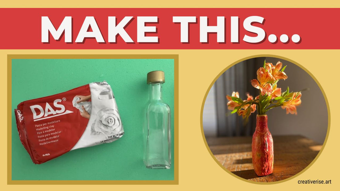 air dry clay vase with momigami paper