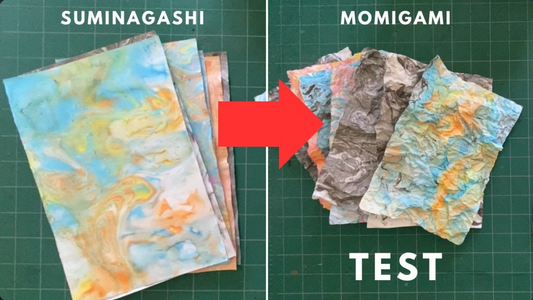 Momigami Art! What Happens When You Mix Suminagashi Prints with Konnyaku?
