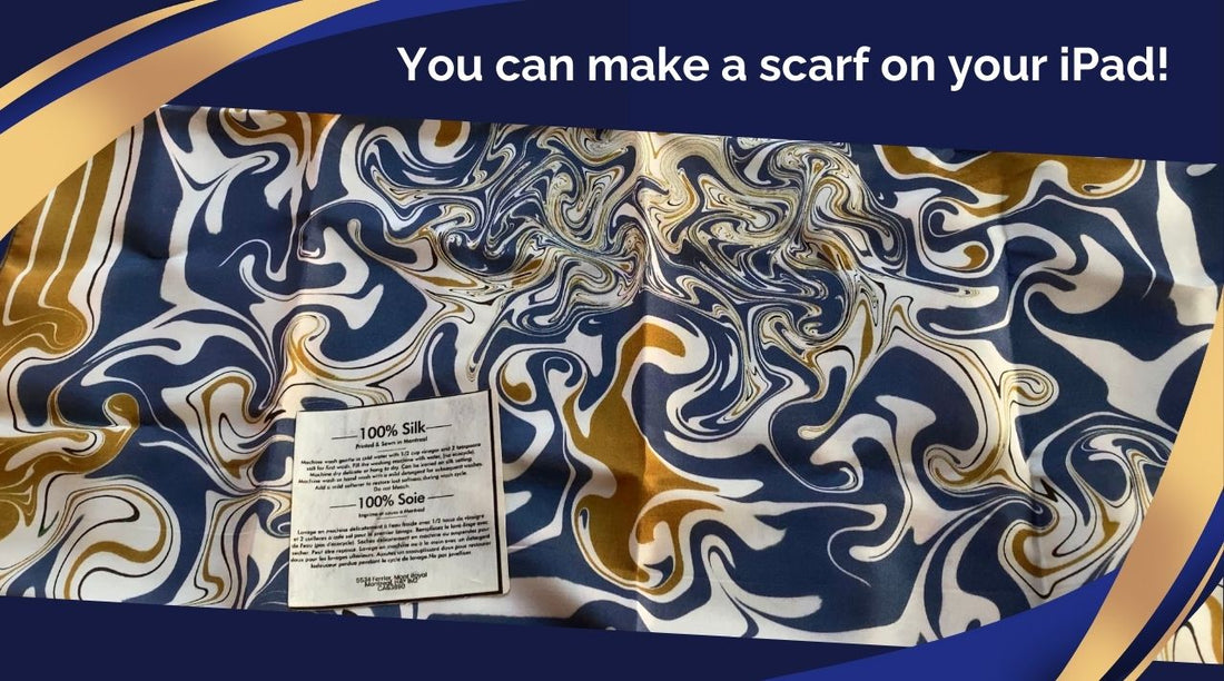 digital design with ipad pro procreate to make print on demand scarf