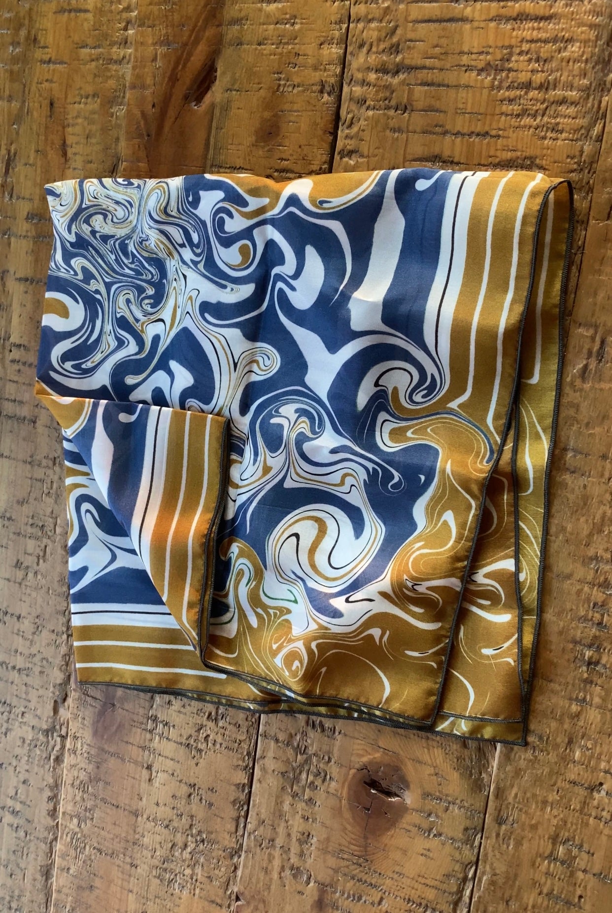 Gold and Blue Energy Flow Scarf
