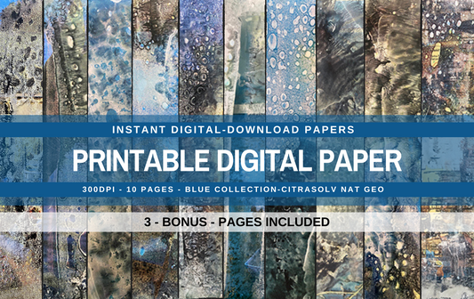 National Geographic CitraSolv Digital Paper Bundle - Blue Hue Collage