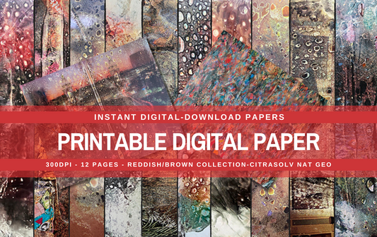 National Geographic CitraSolv Digital Paper Bundle - Red Hue Collage