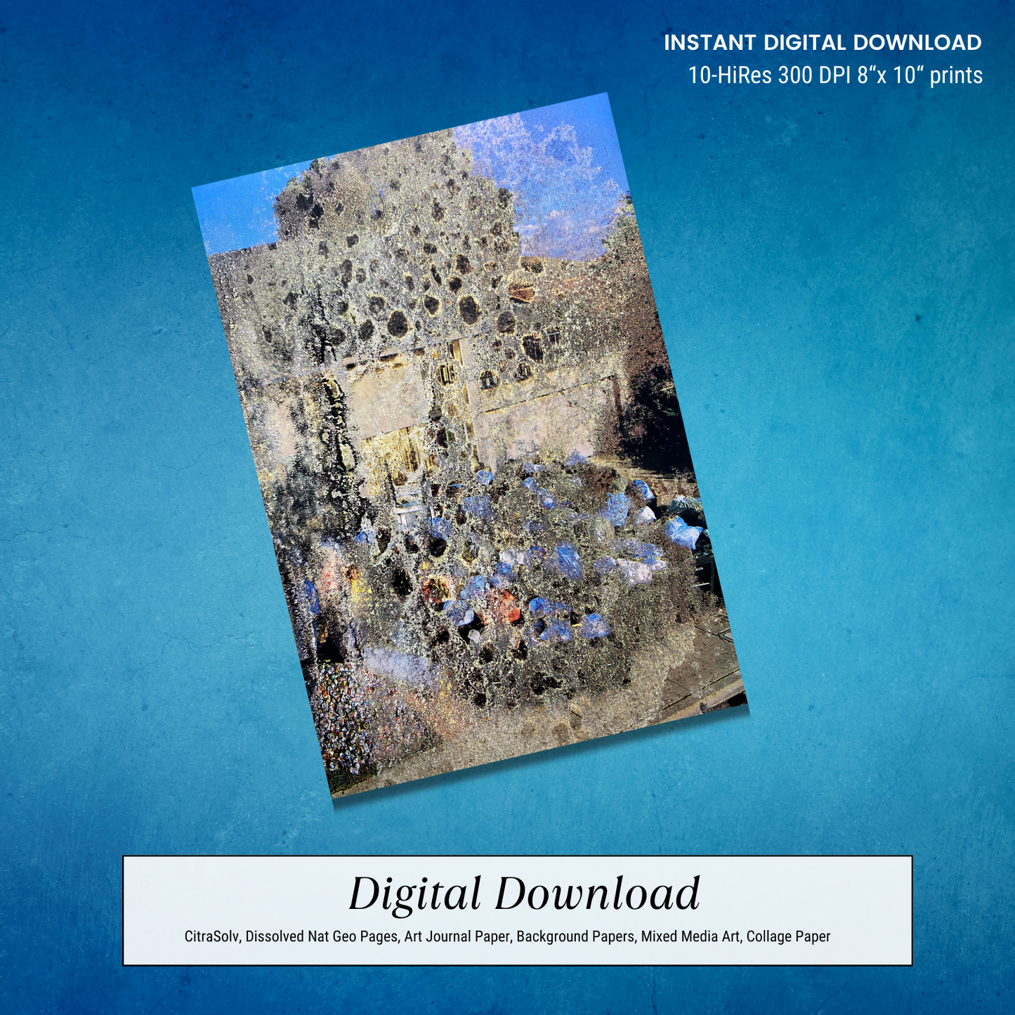 National Geographic CitraSolv Digital Paper Bundle - Blue Hue Collage