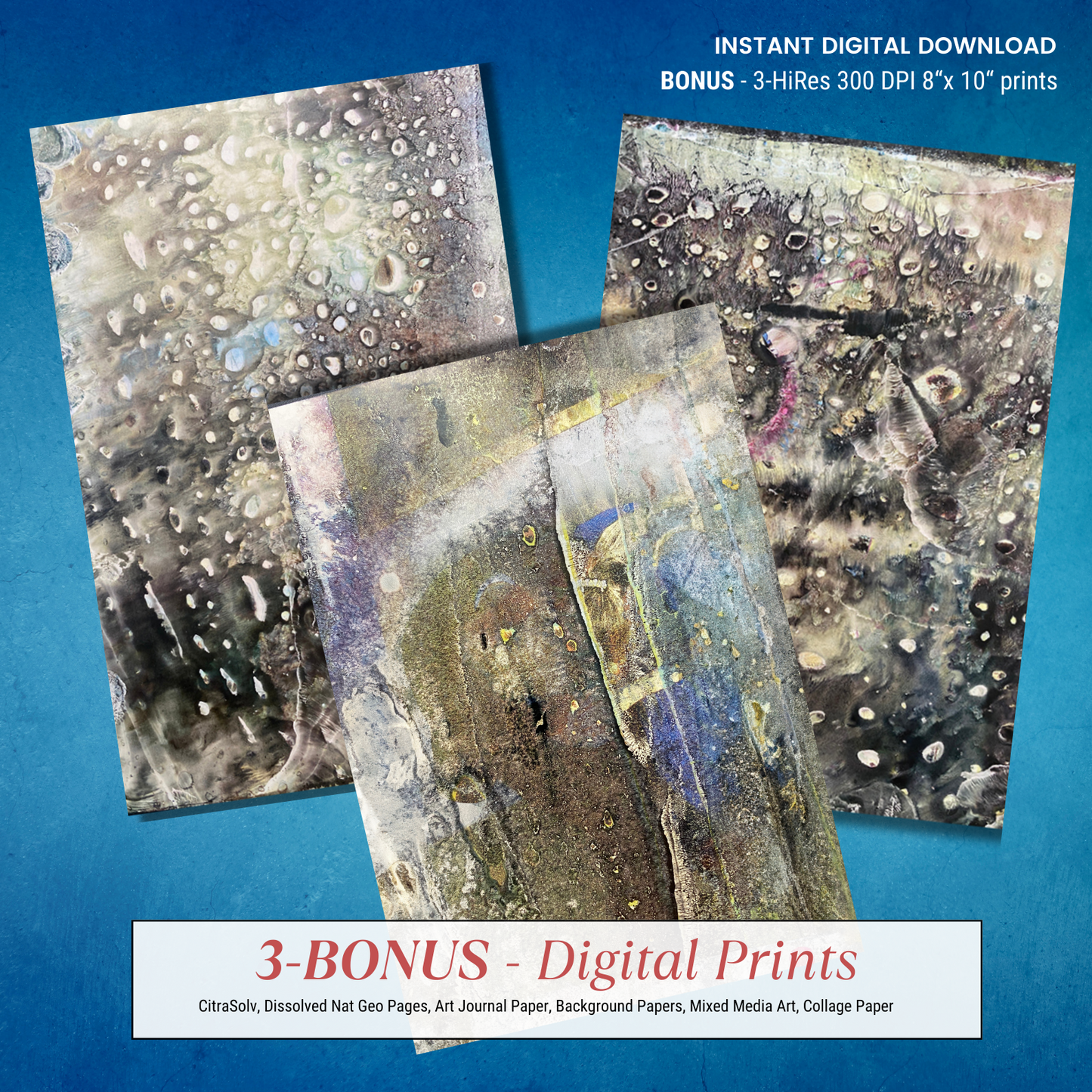 National Geographic CitraSolv Digital Paper Bundle - Blue Hue Collage