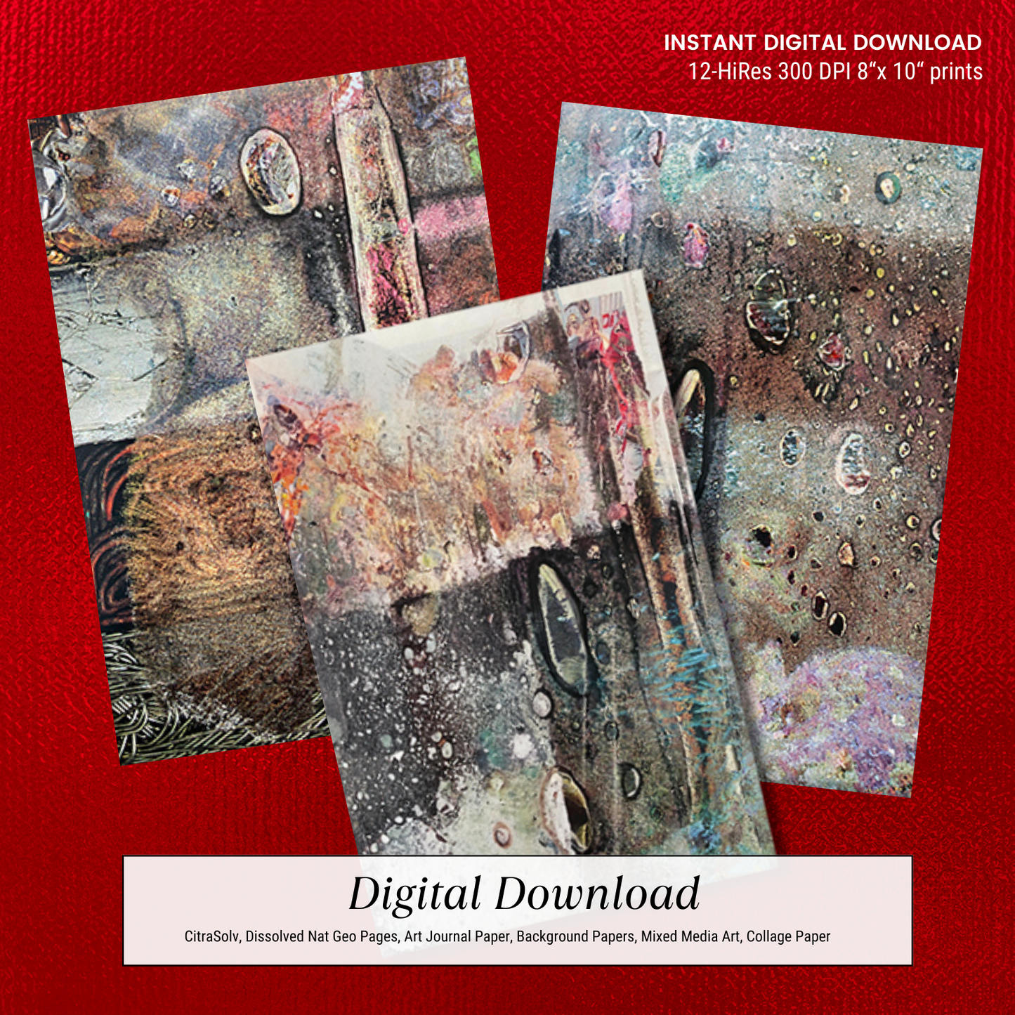 National Geographic CitraSolv Digital Paper Bundle - Red Hue Collage