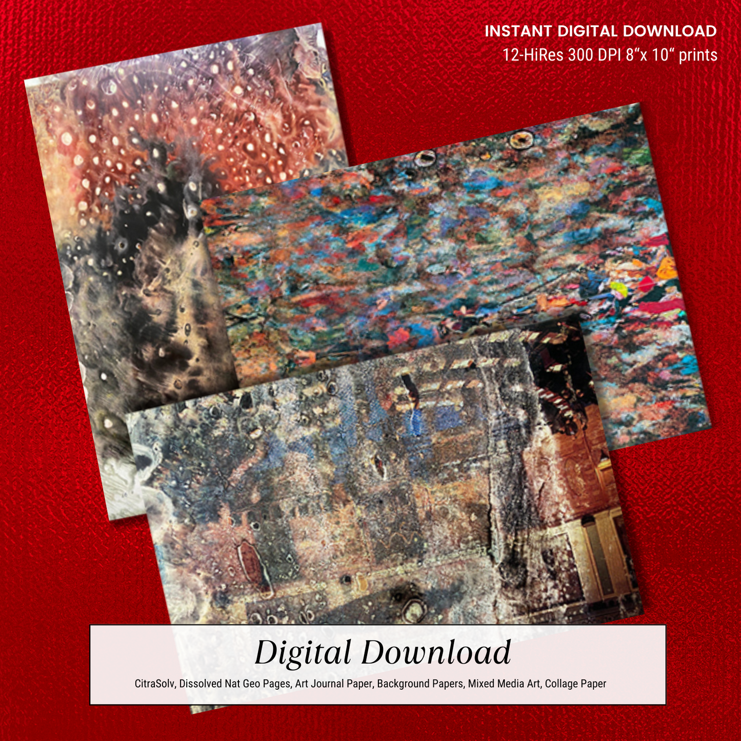 National Geographic CitraSolv Digital Paper Bundle - Red Hue Collage