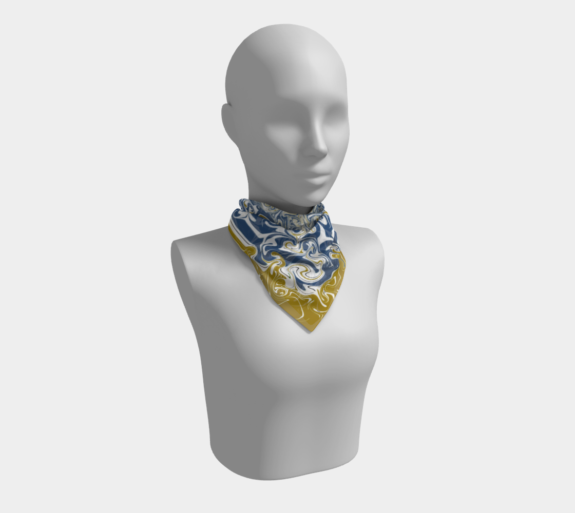 Gold and Blue Energy Flow Scarf