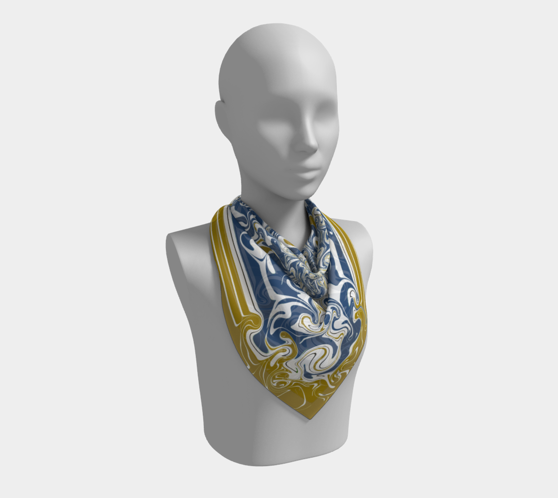 Gold and Blue Energy Flow Scarf