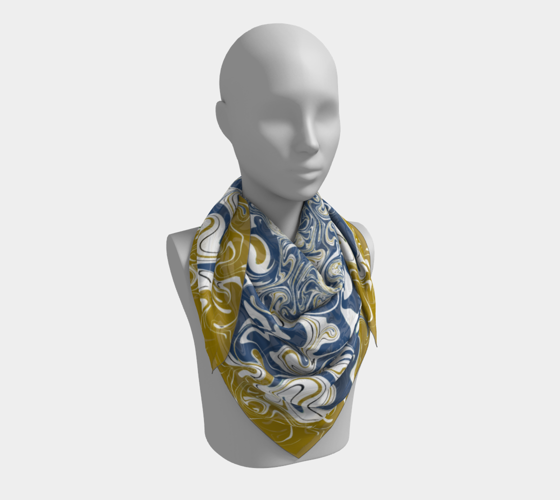Gold and Blue Energy Flow Scarf