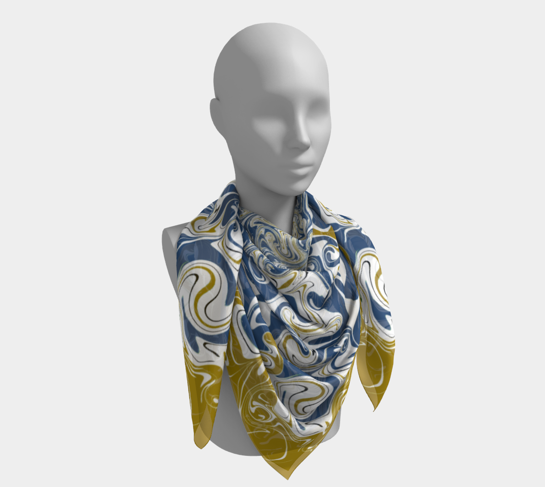Gold and Blue Energy Flow Scarf