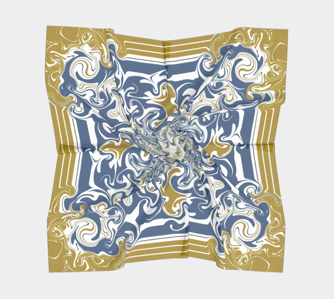 Gold and Blue Energy Flow Scarf