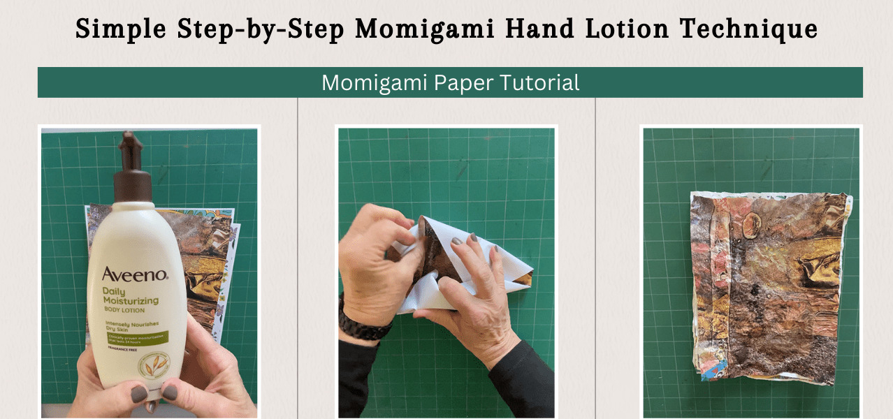 Image of the Momigami paper hand lotion technique